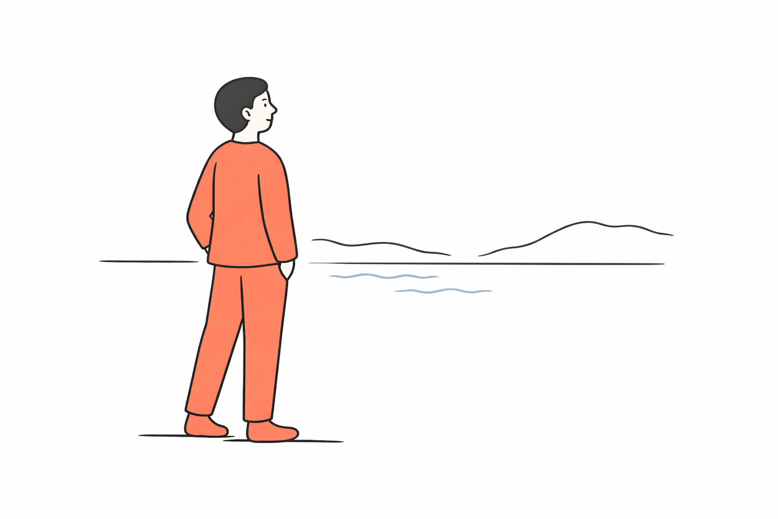 Pessoa olhando para o horizonte